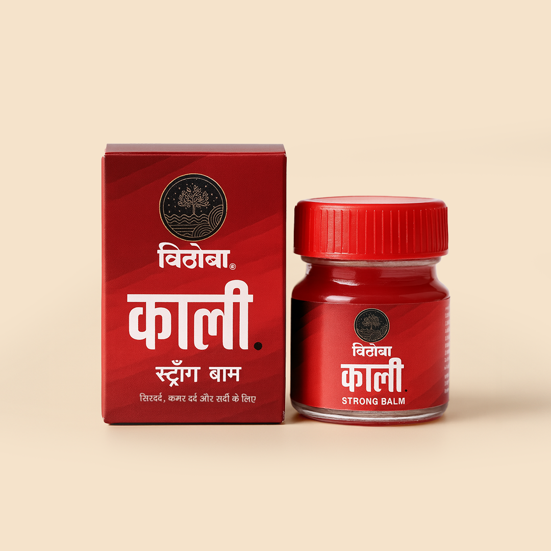 Vithoba KAALI Strong Balm | Ayurvedic Pain Relief & Muscle Relaxant | 10g Balm | Effective relief from Headache, Body Pain, Sprain and Cold