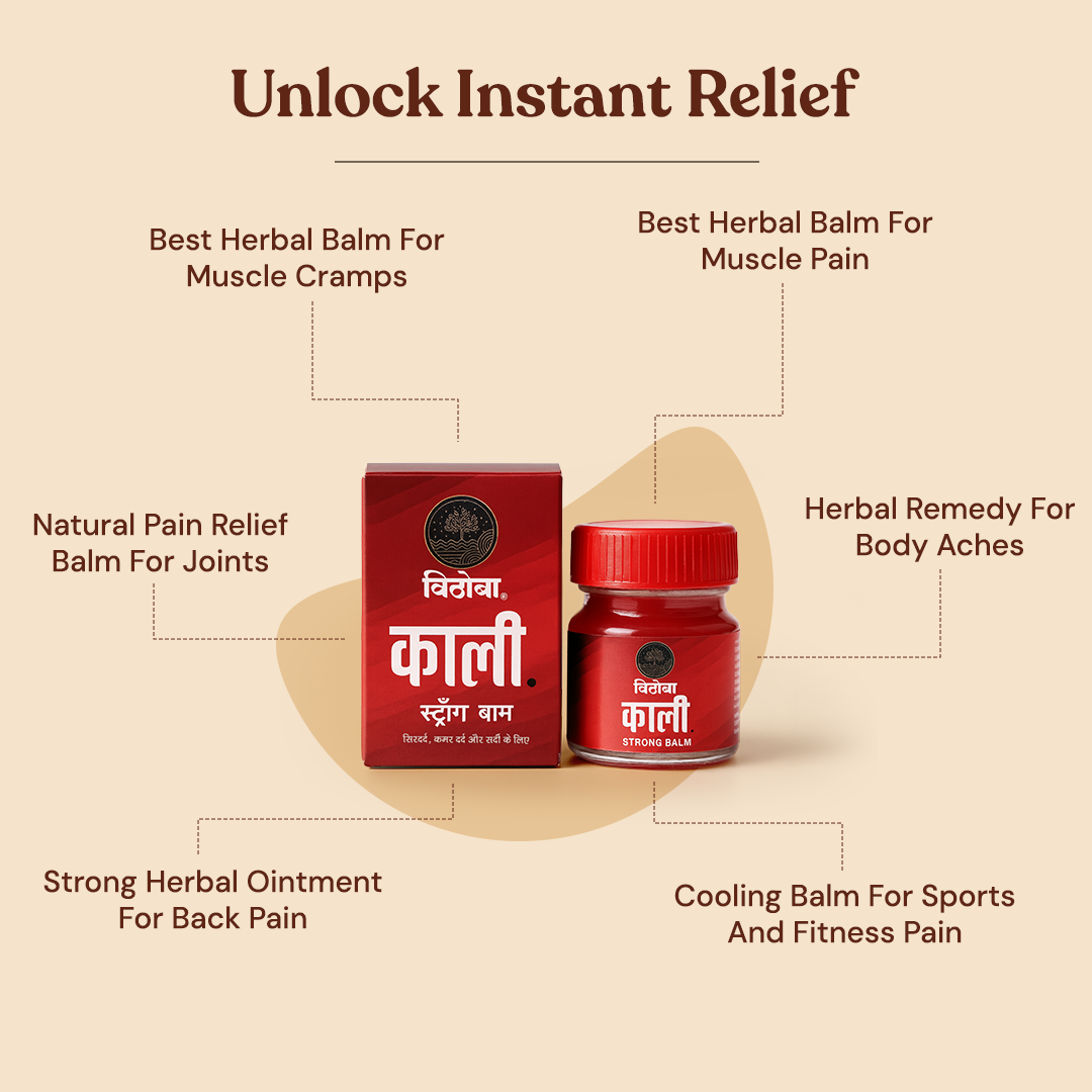 Vithoba Stay Active Pain Relief Roll On Oil and Vithoba KAALI Strong Balm & Vithoba Ayurvedic Kesh(Hair) Oil 100 ml | 60ml + 10Gram + 100 ml