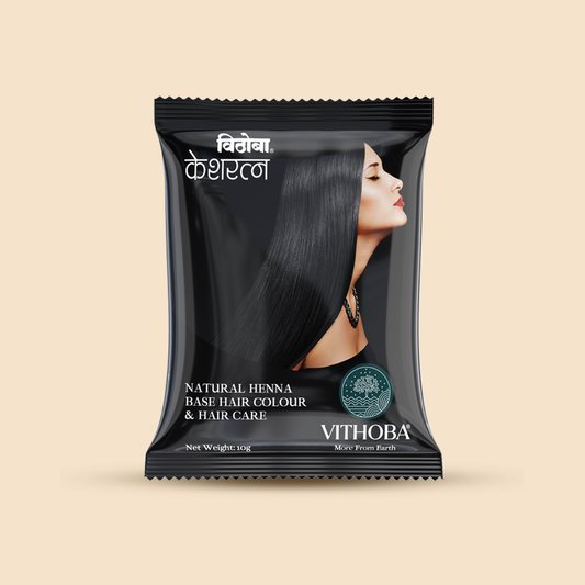 Vithoba Keshratna 100% Natural Hair Color/Dye Powder | Hair Color for Men & Women | Full Coverage Of Gray Hair | 100% Organic & Chemical Free Pack of 10