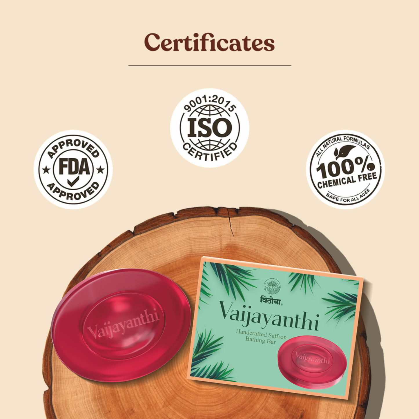 Vaijayanthi Handcrafted Saffron Soap Bar Pack of 2 & Vithoba Ayurvedic Kesh (Hair) Oil , Anti Hair fall Hair | 100 ml | 75g + 75g + 100 ml |