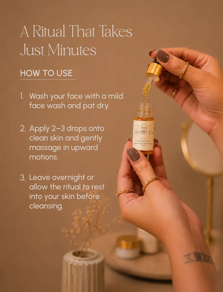Amulya Kumkumadi Tailam – Intensive Skin Nourishment Face Oil 10ml (For brighter, smoother, more even-looking skin)