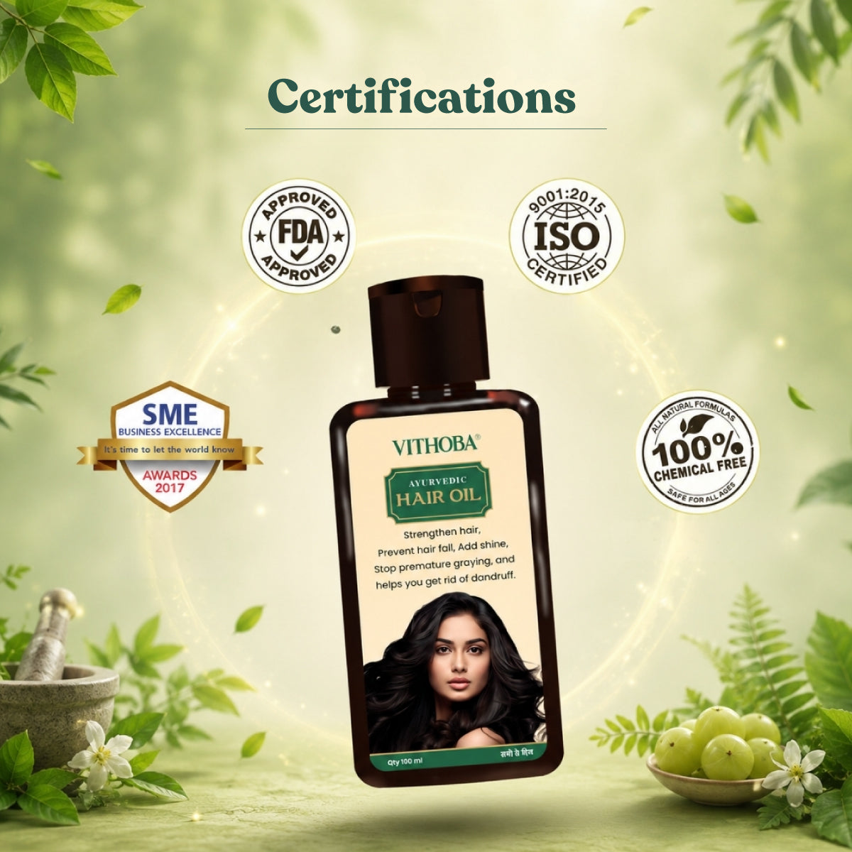 Vithoba Keshratna 5+1 Mehendi + Ayurvedic Kesh Hair Oil 100ml | Herbal Hair Care Combo