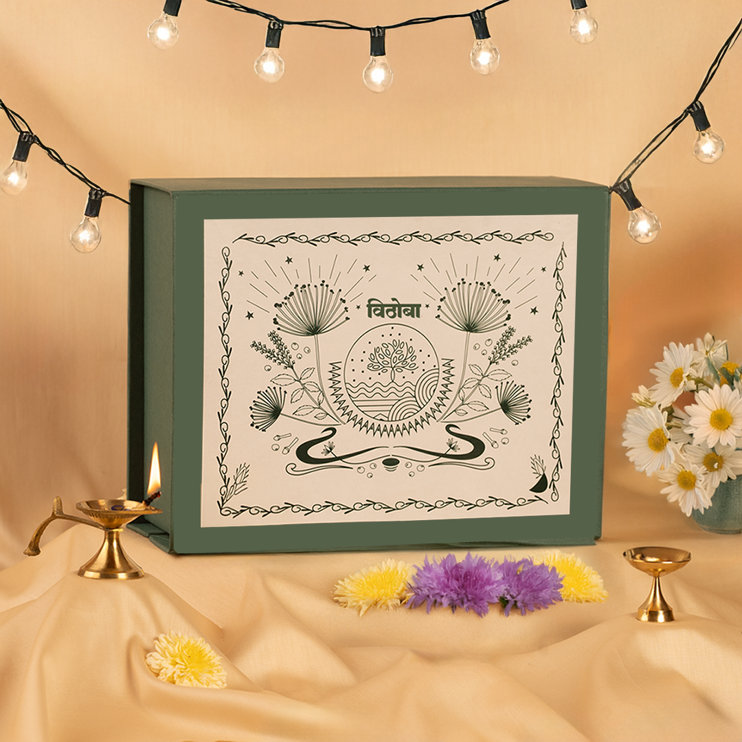 Vithoba Diwali Hamper - Dant Manjan 80g + Premium Toothpaste 150g + Rootfix Toothpaste 150g + Vaijayanti Soap 75g x 4 + Hair Oil 100ml + Pain Oil 30ml + Pain Balm + Diwali Exclusive Elements