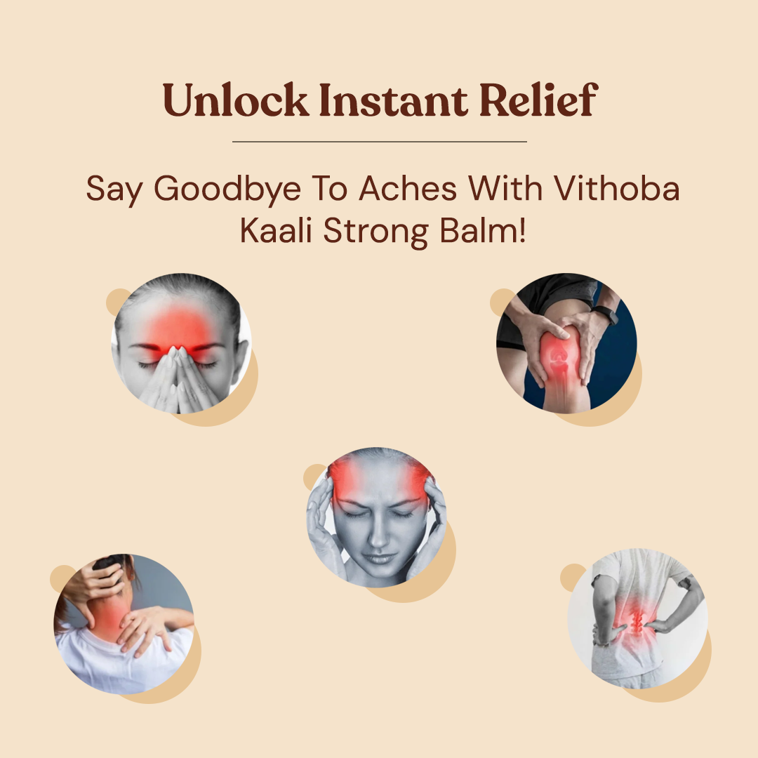 Vithoba KAALI Strong Balm | Ayurvedic Pain Relief & Muscle Relaxant | 10g Balm | Effective relief from Headache, Body Pain, Sprain and Cold