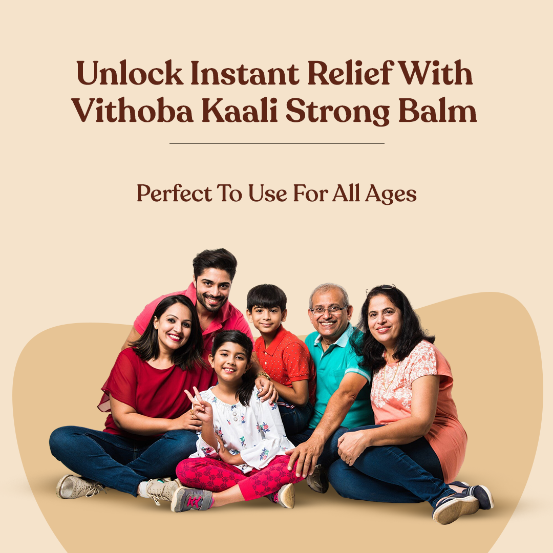 Vithoba KAALI Strong Balm | Ayurvedic Pain Relief & Muscle Relaxant | 10g Balm | Effective relief from Headache, Body Pain, Sprain and Cold