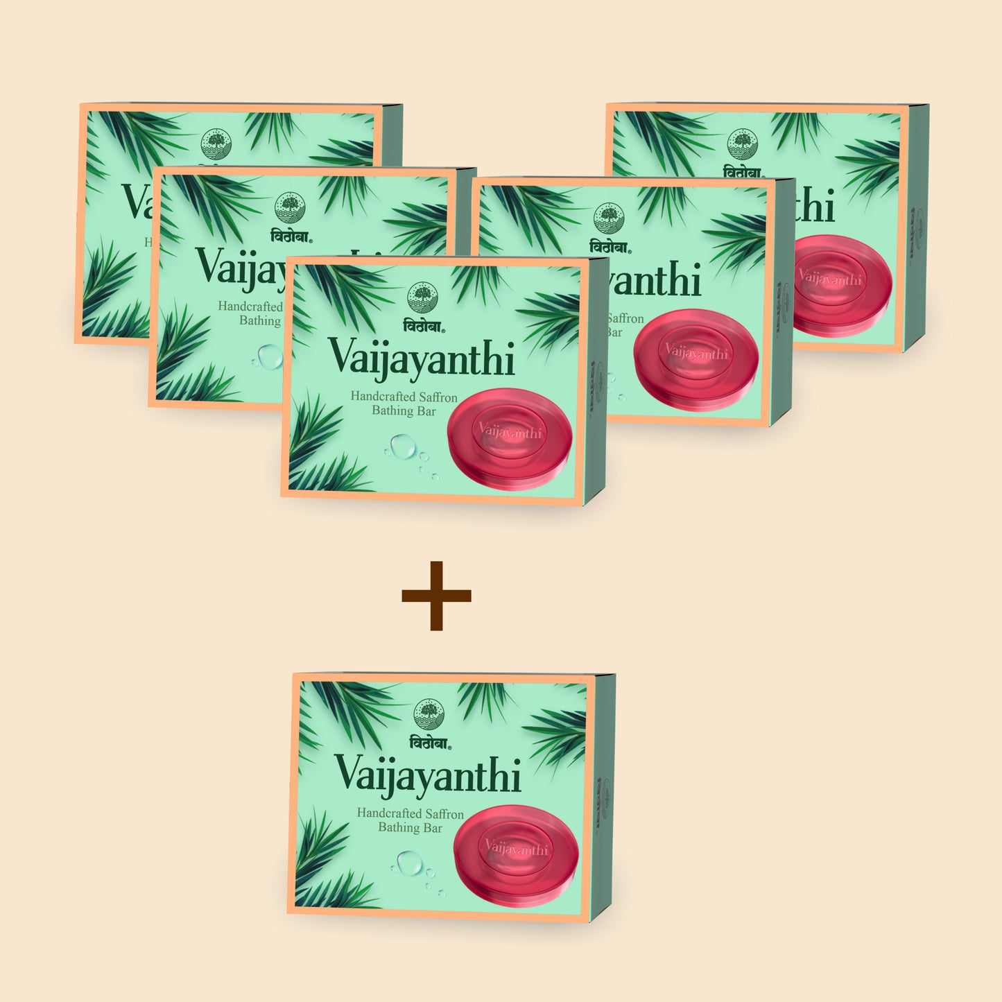 Vithoba Vaijayanthi हैंडक्राफ़्टेड केसर सोप बार और विथोबा आयुर्वेदिक रूटफिक्स टूथपेस्ट कॉम्बो पैक - 40g+75g