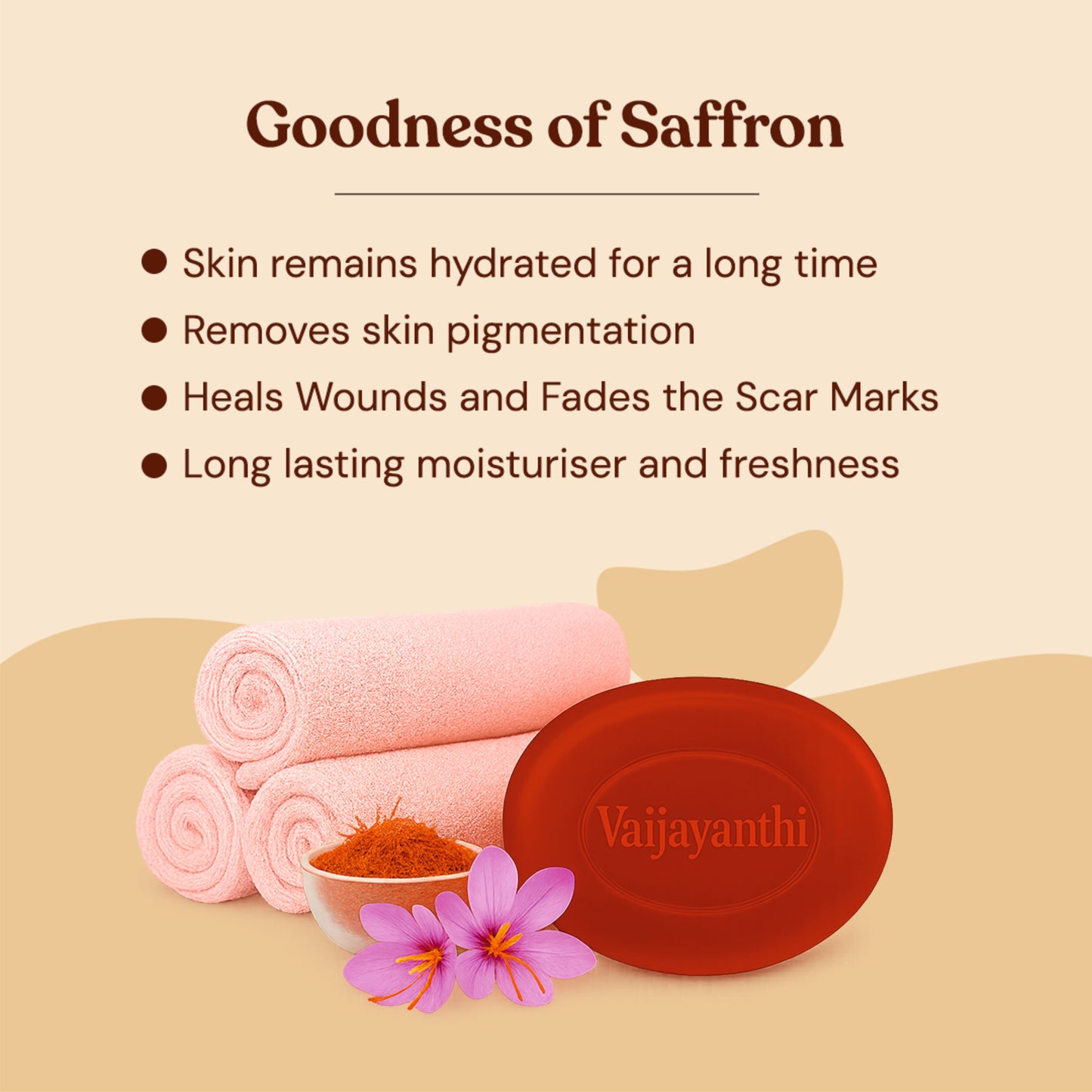 Vithoba Vaijayanthi Handcrafted Saffron Soap Bar 75g