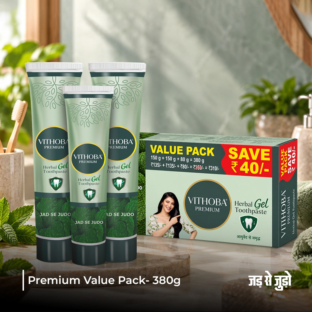 Vithoba Premium Toothpaste Value Pack | Daily Oral Care For Family | 380g