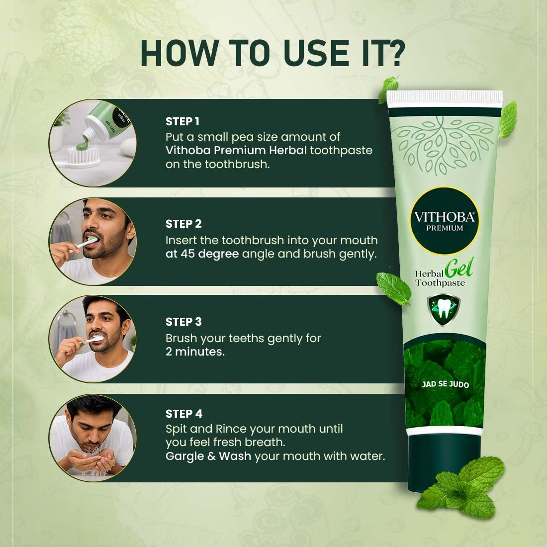 Vithoba Premium Toothpaste Value Pack | Daily Oral Care For Family | 380g