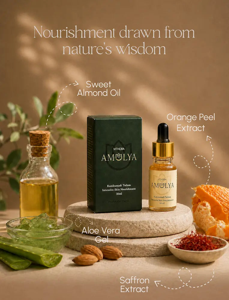 Amulya Kumkumadi Tailam – Intensive Skin Nourishment Face Oil 10ml (For brighter, smoother, more even-looking skin)