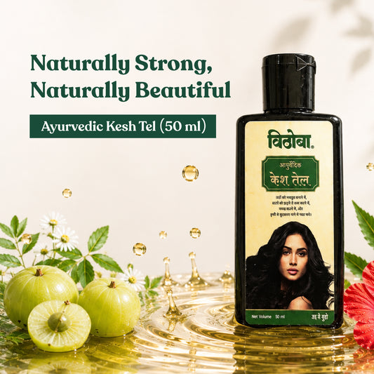 Vithoba Ayurvedic Kesh Tel (Hair Oil) 50ml | Reduces Hair Fall, Adds Shine & Prevents Premature Graying