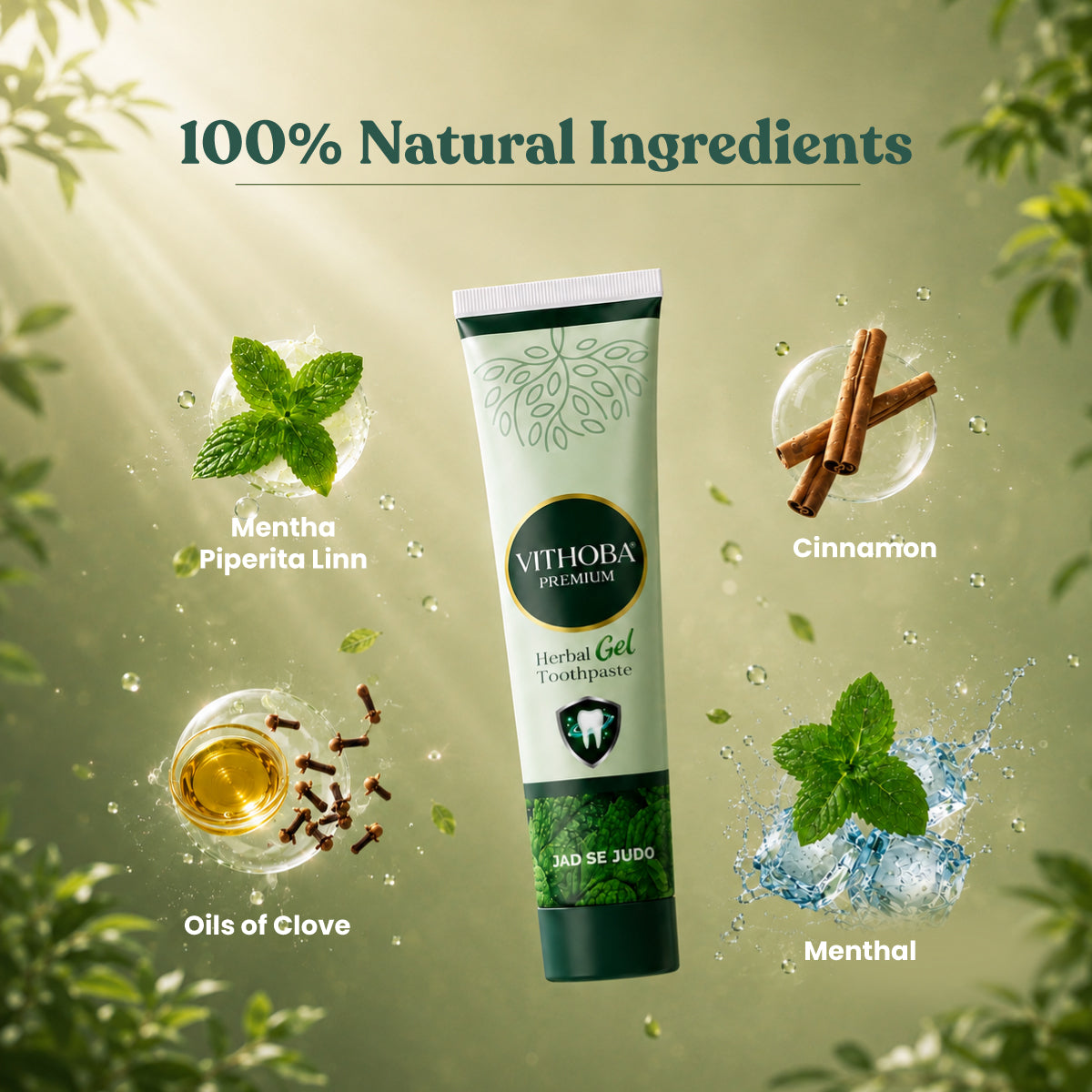 Vithoba Family Wellness Hamper - Tooth Powder 80g + Premium Herbal Toothpaste 150g + Rootfix Natural Toothpaste 150g + Vaijayanthi Soap 75g x 4 + Ayurvedic Hair Oil 100ml + Stay Active Pain Relief Oil 30ml + Kaali Strong Balm | 3+1 Toothbrush Pack