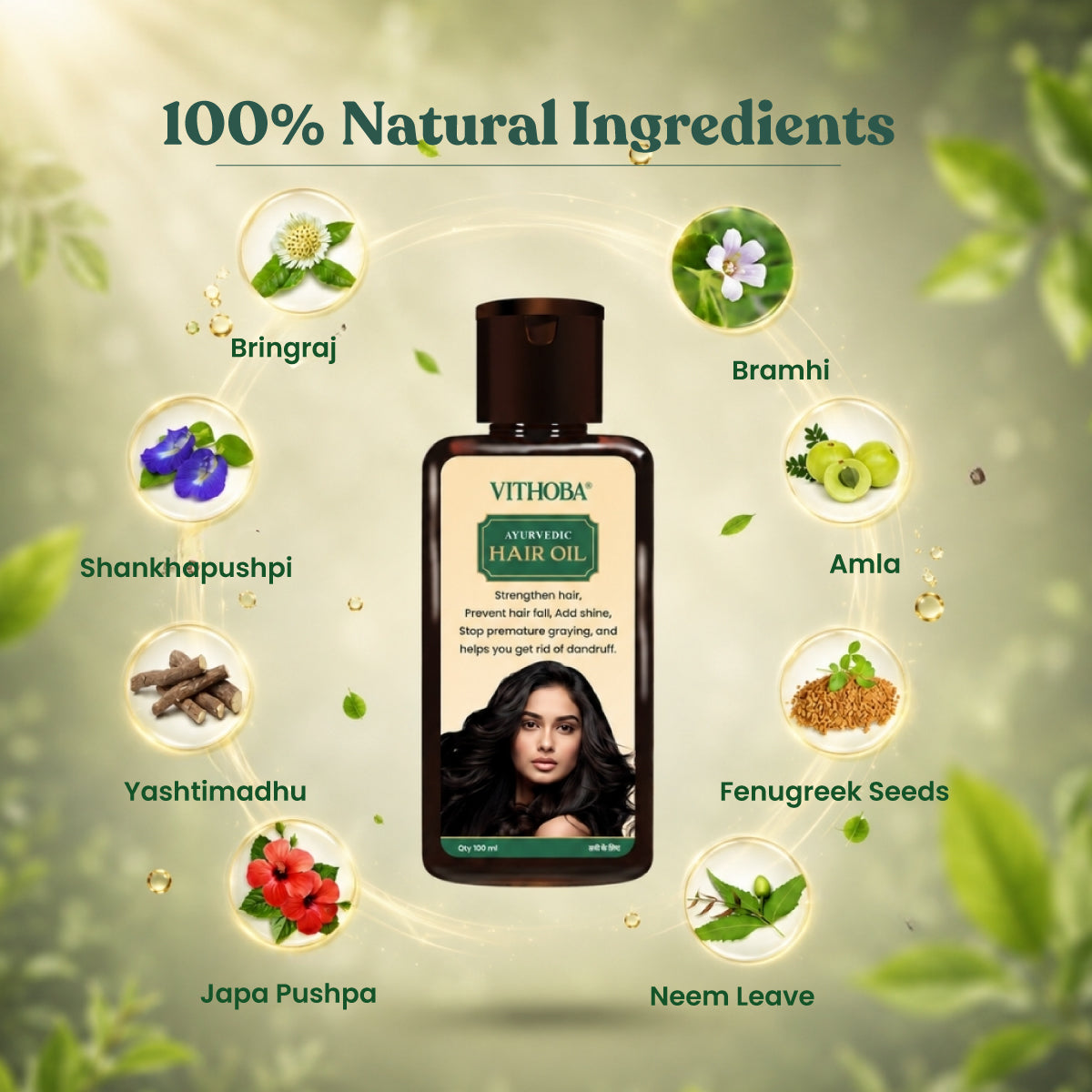 Vithoba Keshratna 5+1 Mehendi + Ayurvedic Kesh Hair Oil 100ml | Herbal Hair Care Combo