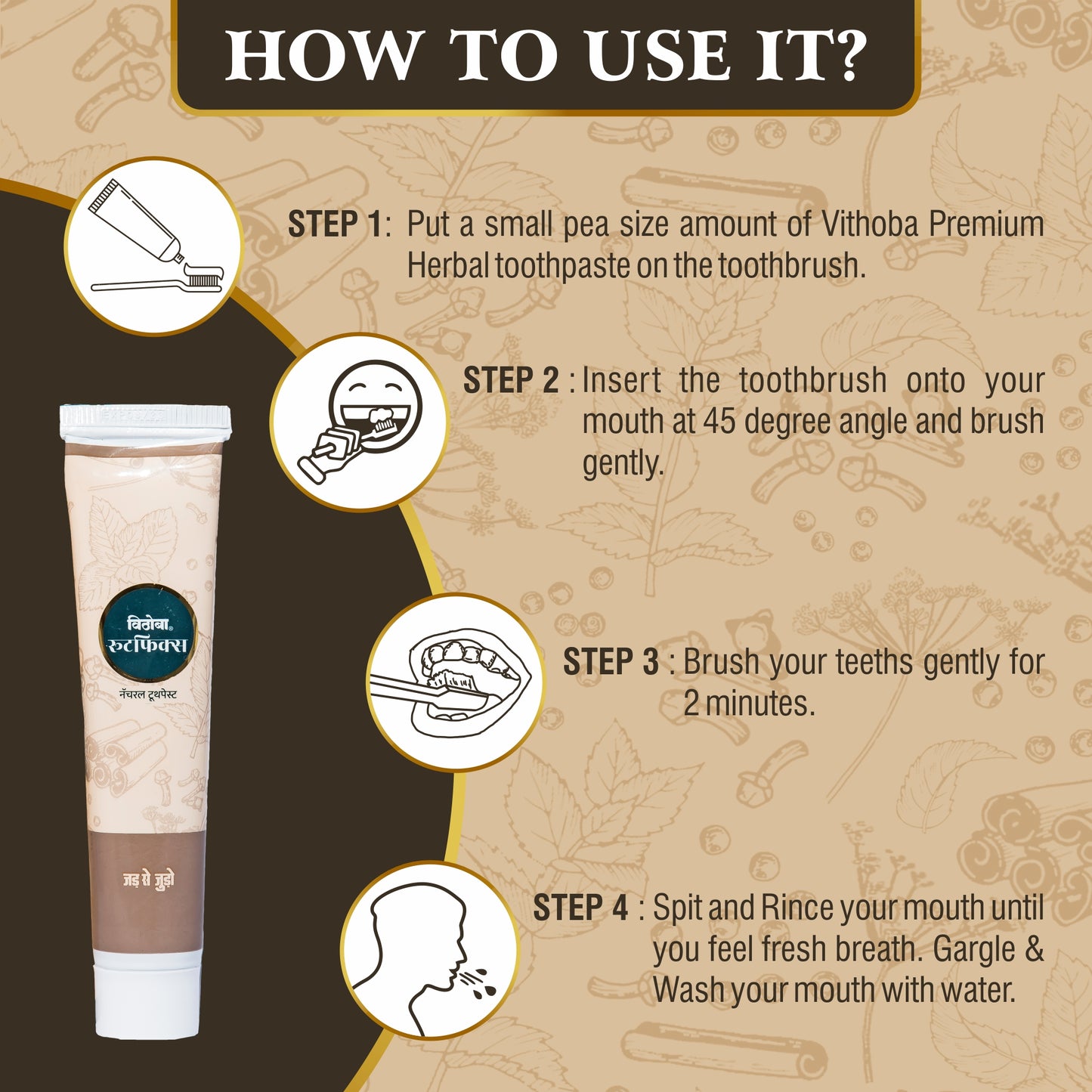 Vithoba Herbal Rootfix Toothpaste Multipack Combo - 80g+40g